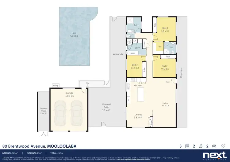 Floorplan of Homely house listing, 80 Brentwood Avenue, Mooloolaba QLD 4557
