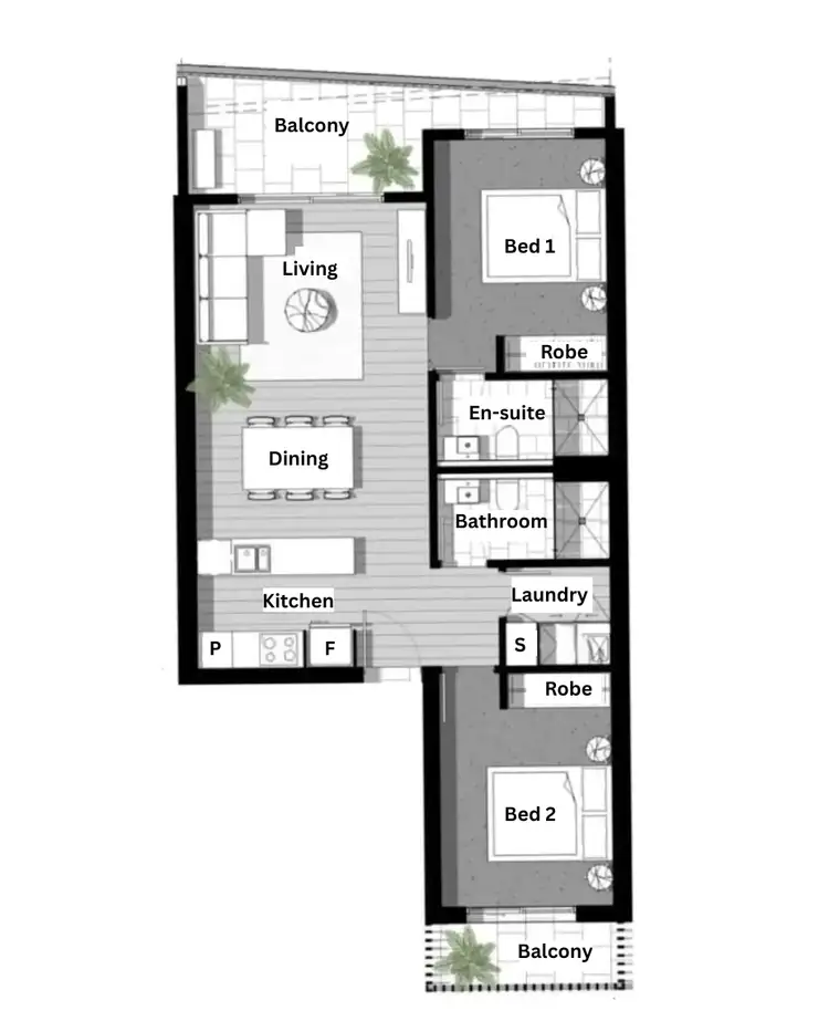 Floorplan of Homely apartment listing, 215/181 Sutherland Crescent, Taylor ACT 2913