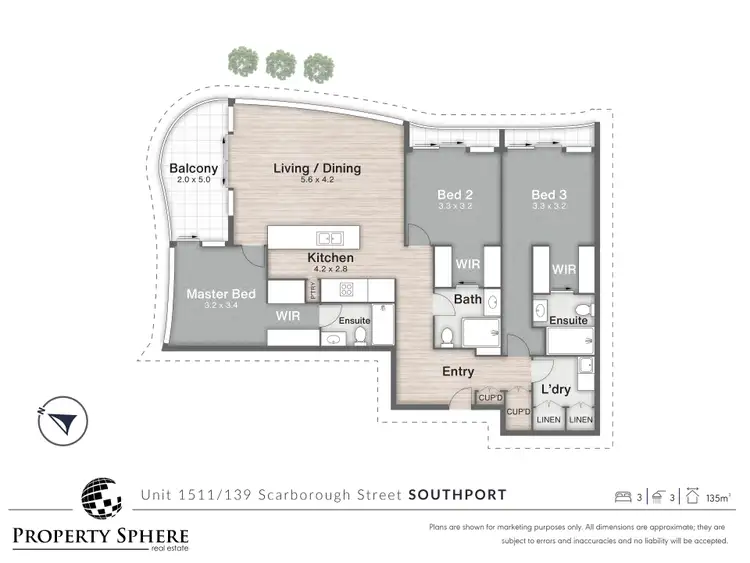 Floorplan of Homely apartment listing, 1511/139 Scarborough Street, Southport QLD 4215