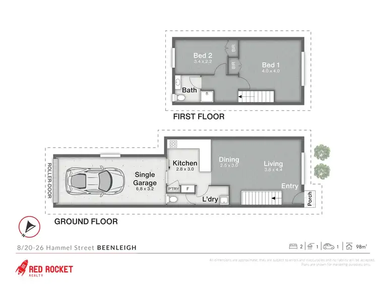 Floorplan of Homely townhouse listing, 8/20-26 Hammel Street, Beenleigh QLD 4207