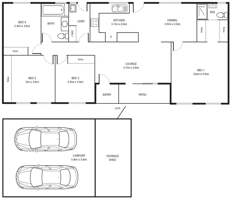 Floorplan of Homely house listing, 1/17 Forlonge Street, Wanniassa ACT 2903
