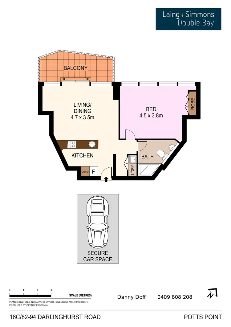 Floorplan of Homely apartment listing, 16C/82-94 Darlinghurst Road, Potts Point NSW 2011