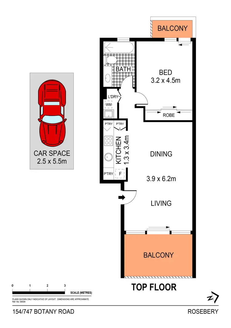 Floorplan of Homely apartment listing, 154/747 Botany Road, Rosebery NSW 2018
