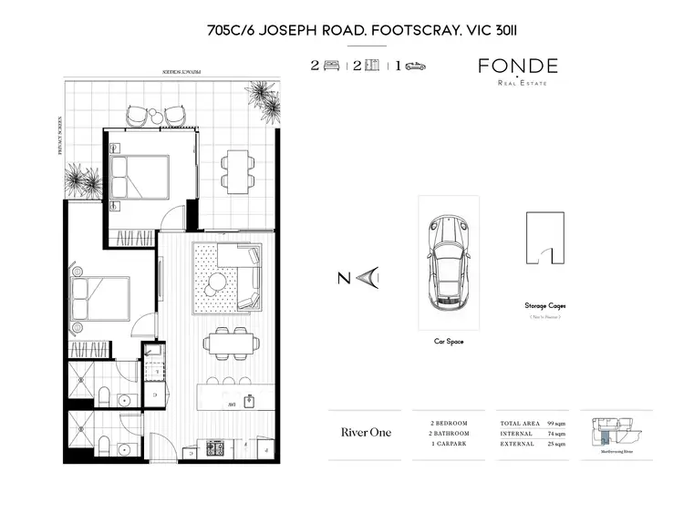 Floorplan of Homely apartment listing, 705c/6 Joseph Road, Footscray VIC 3011