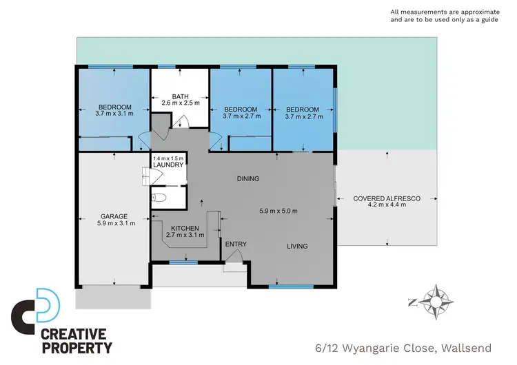 Floorplan of Homely villa listing, 6/12 Wyangarie Close, Wallsend NSW 2287