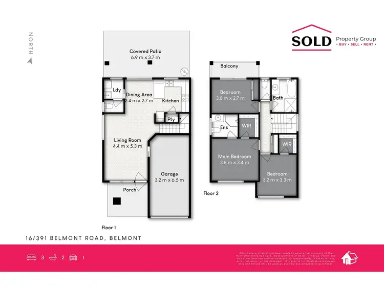 Floorplan of Homely townhouse listing, 16/391 Belmont Road, Belmont QLD 4153