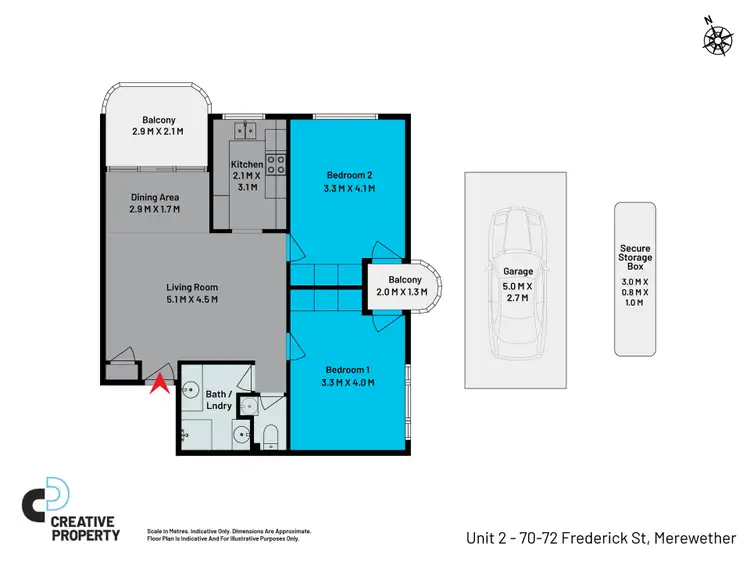 Floorplan of Homely unit listing, 2/70-72 Frederick Street, Merewether NSW 2291