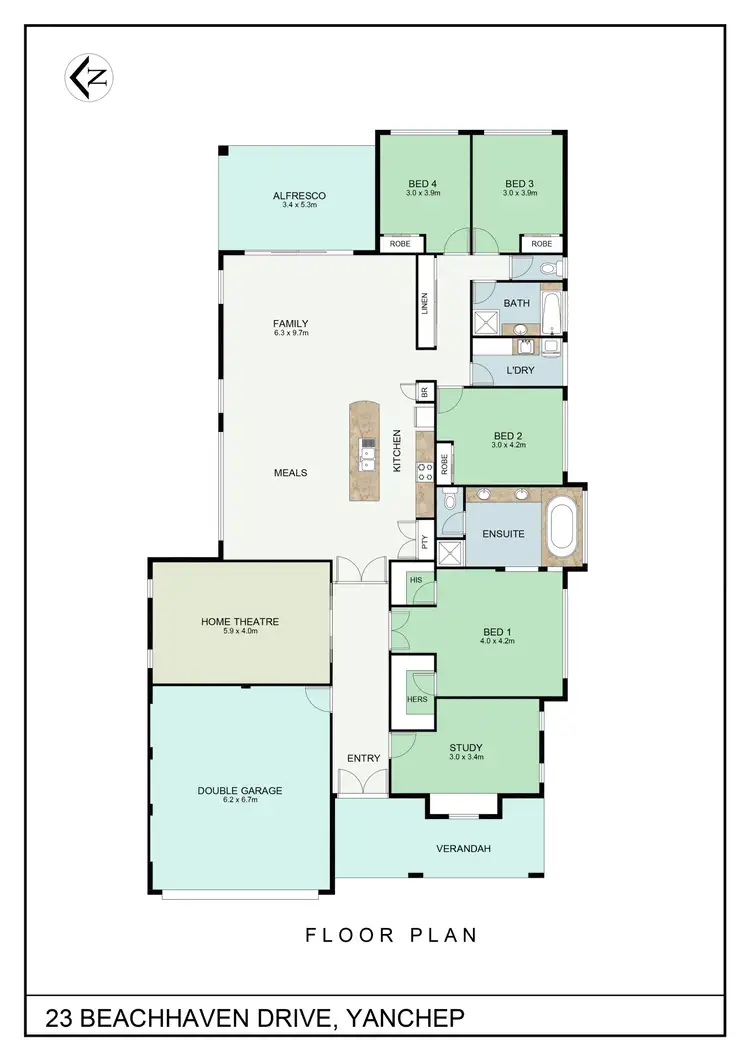 Floorplan of Homely house listing, 23 Beachhaven Drive, Yanchep WA 6035