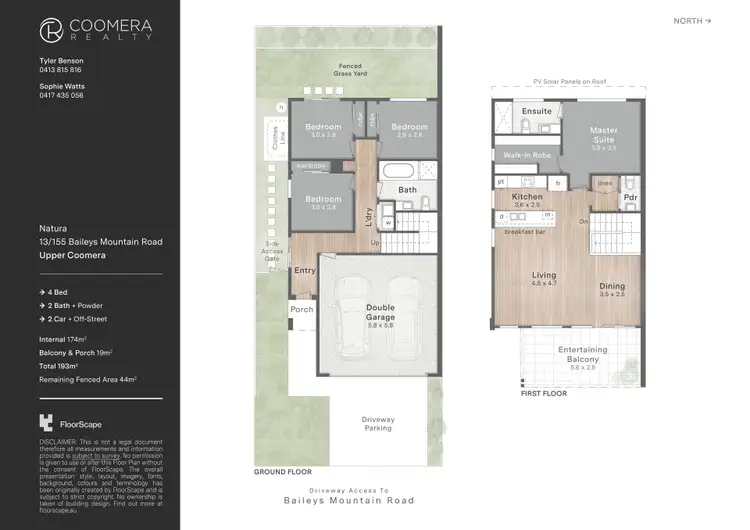 Floorplan of Homely townhouse listing, 13/155 Baileys Mountain Road, Upper Coomera QLD 4209