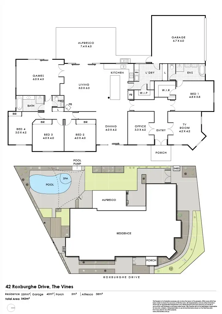 Floorplan of Homely house listing, 42 Roxburghe Drive, The Vines WA 6069