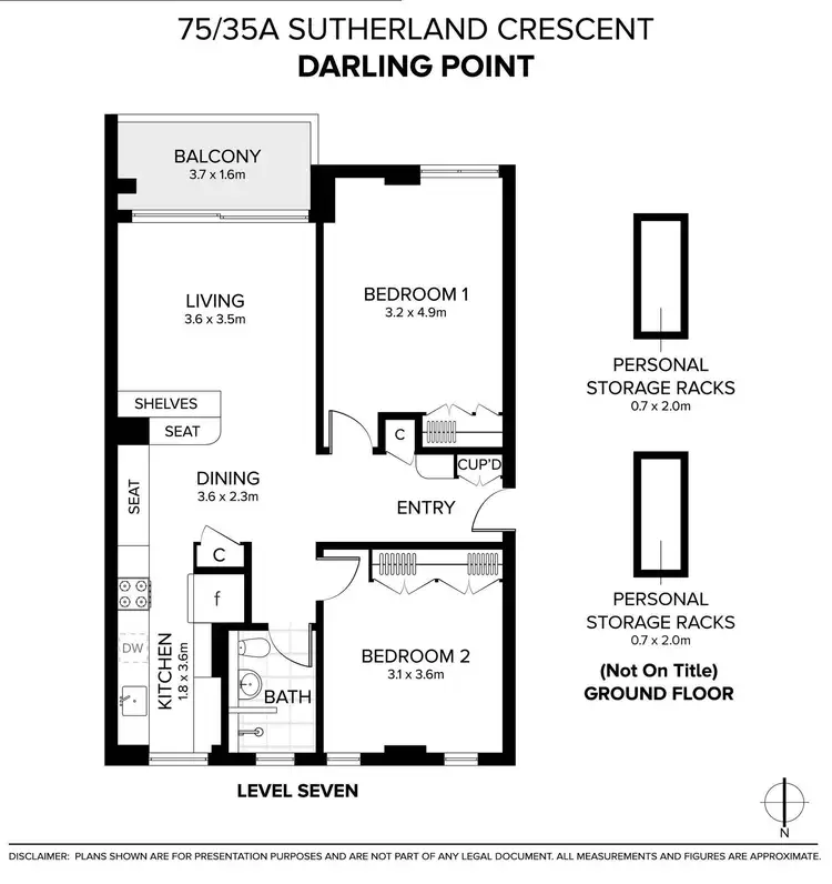 Floorplan of Homely apartment listing, 75/35A Sutherland Crescent, Darling Point NSW 2027