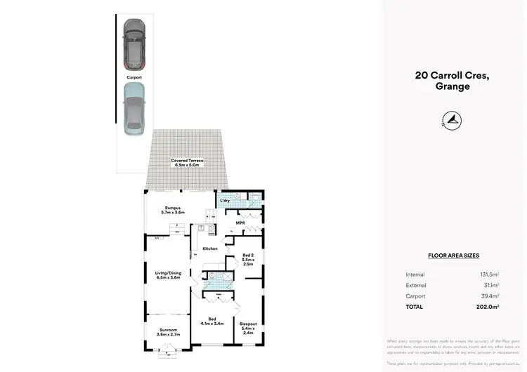 Floorplan of Homely house listing, 20 Carroll Crescent, Grange QLD 4051