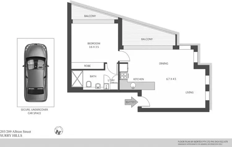 Floorplan of Homely apartment listing, 203/209 Albion Street, Surry Hills NSW 2010