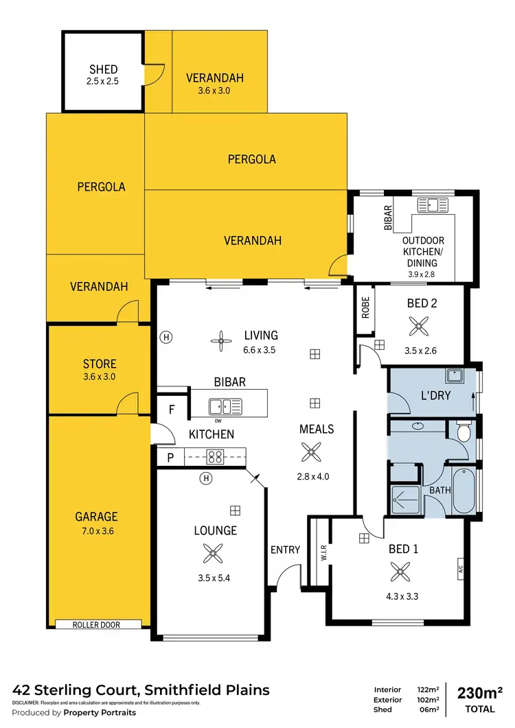 Floorplan of Homely house listing, 42 Sterling Court, Smithfield Plains SA 5114