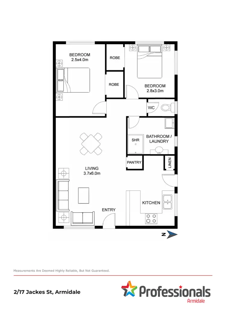 Floorplan of Homely unit listing, 2/17 Jackes Street, Armidale NSW 2350