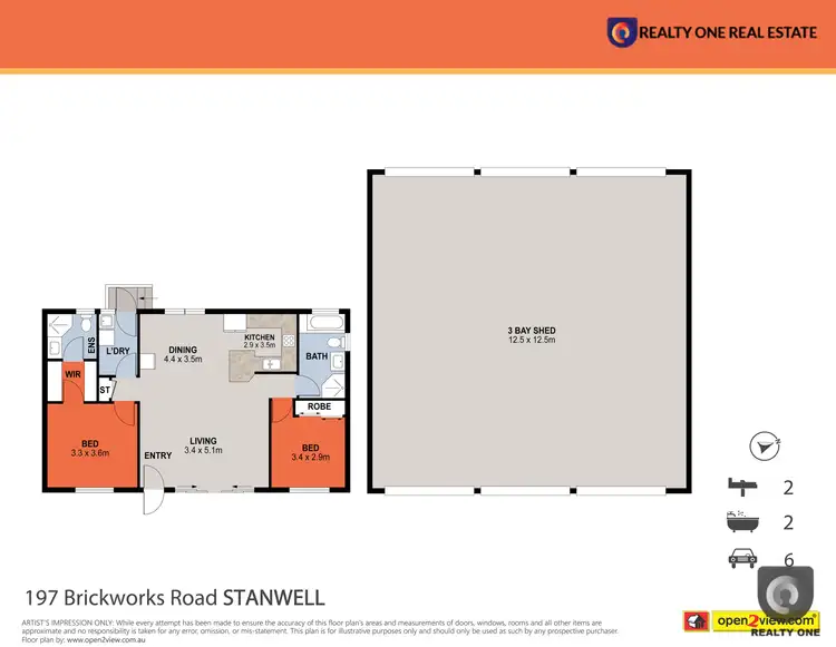Floorplan of Homely rural property listing, 197 Brickworks Road, Bushley QLD 4702
