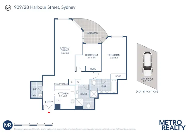 Floorplan of Homely apartment listing, 909/28 Harbour Street, Sydney NSW 2000