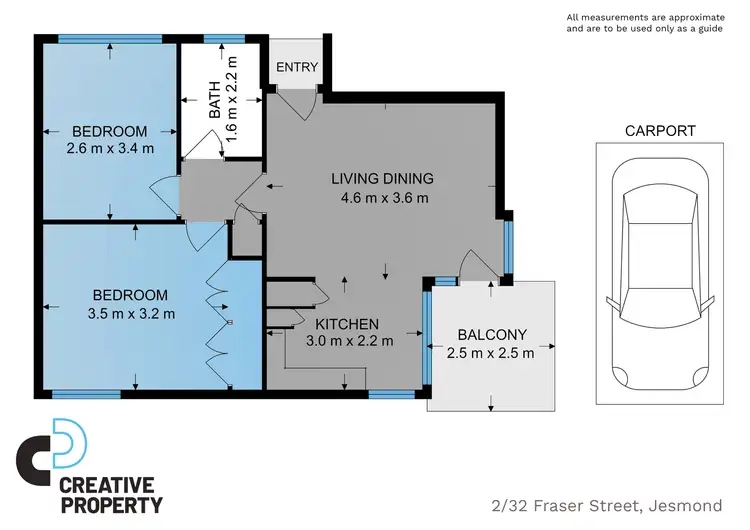 Floorplan of Homely unit listing, 2/32 Fraser Street, Jesmond NSW 2299