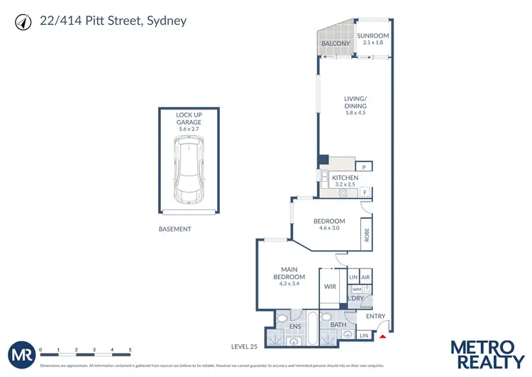 Floorplan of Homely apartment listing, 22/414 Pitt Street, Haymarket NSW 2000