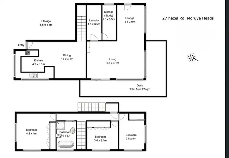 Floorplan of Homely house listing, 27 Hazel Road, Moruya Heads NSW 2537