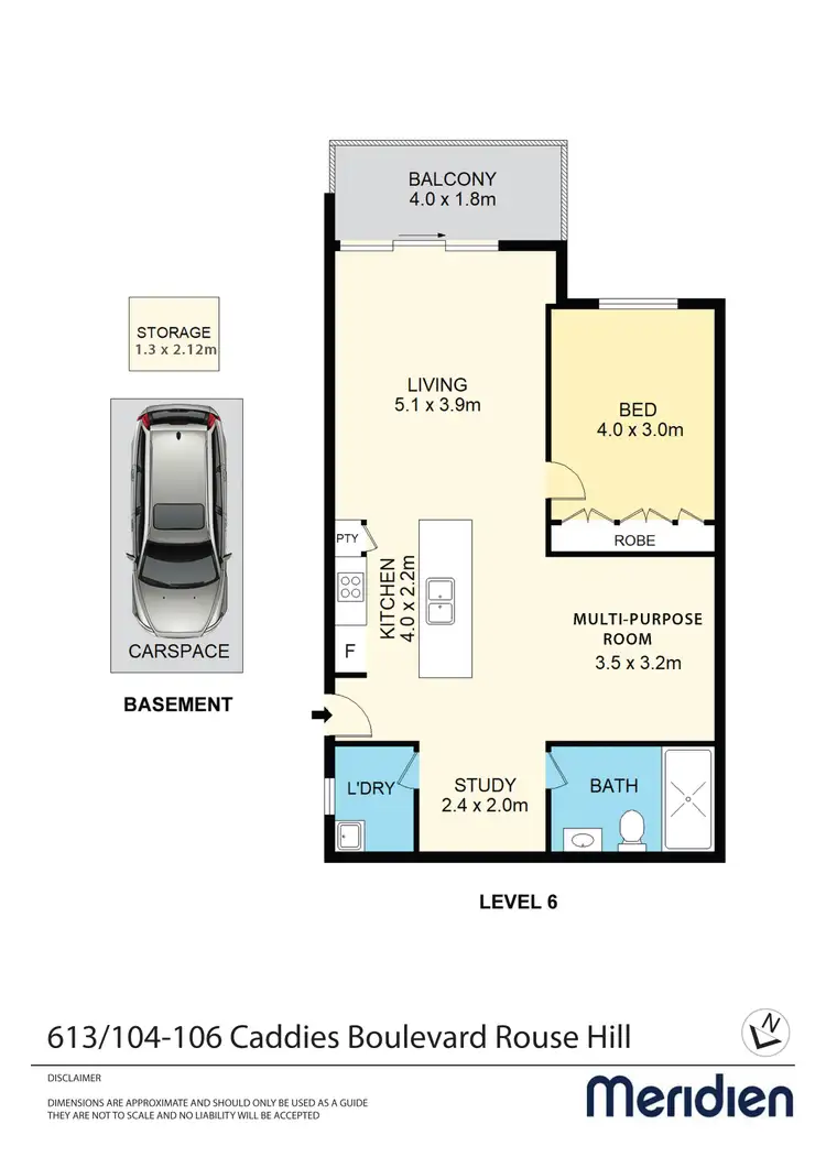 Floorplan of Homely apartment listing, 613/104 Caddies Boulevard, Rouse Hill NSW 2155