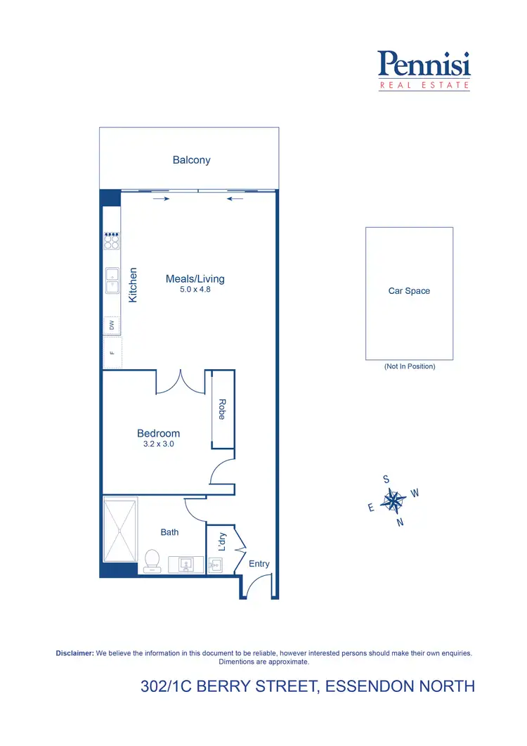 Floorplan of Homely apartment listing, 302/1C Berry Street, Essendon North VIC 3041