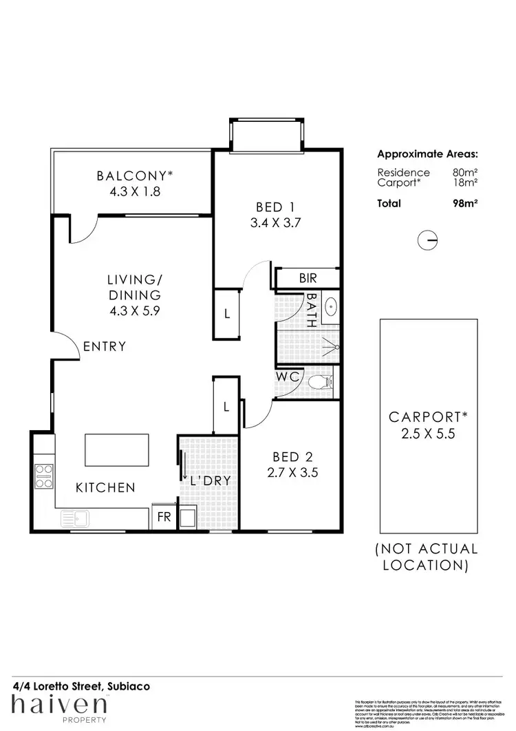 Floorplan of Homely apartment listing, 4/4 Loretto Street, Subiaco WA 6008