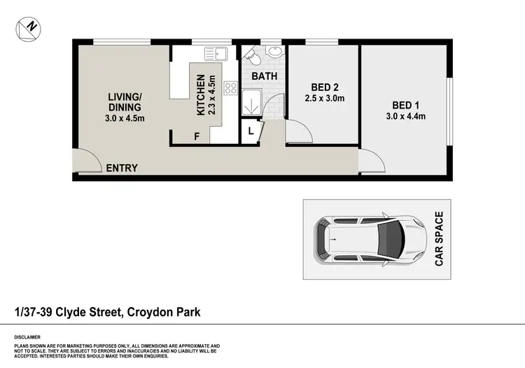 Floorplan of Homely apartment listing, 1/37-39 Clyde Street, Croydon Park NSW 2133