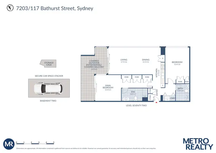 Floorplan of Homely apartment listing, 7203/117 Bathurst Street, Sydney NSW 2000