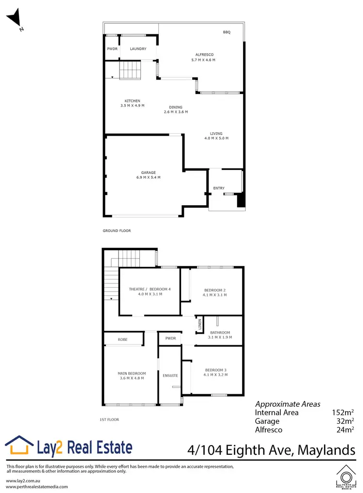 Floorplan of Homely townhouse listing, 4/104 Eighth Avenue, Maylands WA 6051