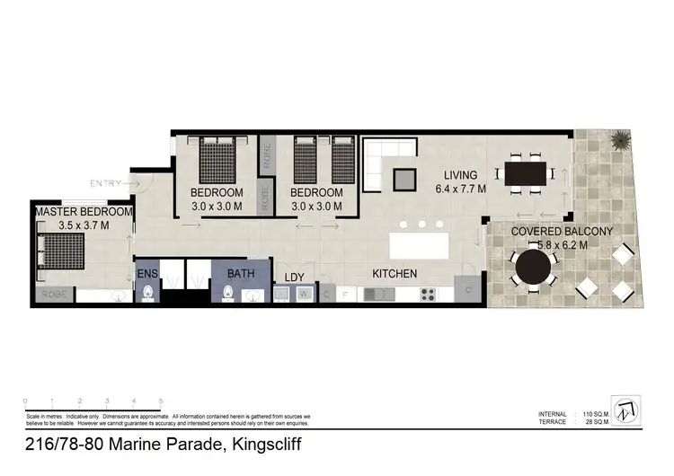 Floorplan of Homely apartment listing, 216/78-80 Marine Parade, Kingscliff NSW 2487