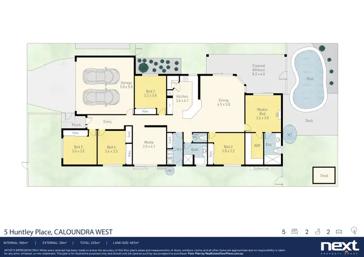 Floorplan of Homely house listing, 5 Huntley Place, Caloundra West QLD 4551