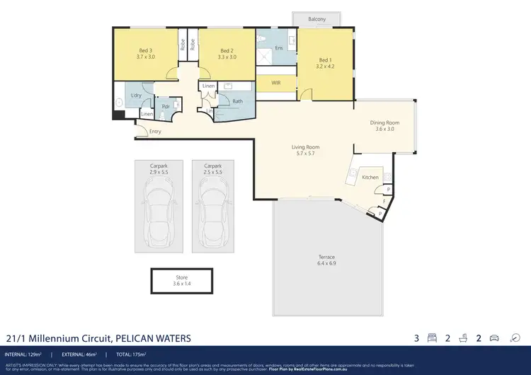 Floorplan of Homely apartment listing, 21/1 Millennium Circuit, Pelican Waters QLD 4551