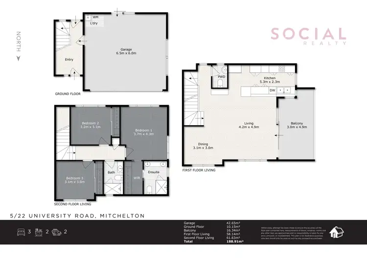 Floorplan of Homely townhouse listing, 22 University Road, Mitchelton QLD 4053