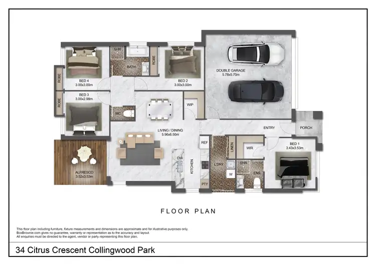 Floorplan of Homely house listing, 34 Citrus Crescent, Collingwood Park QLD 4301