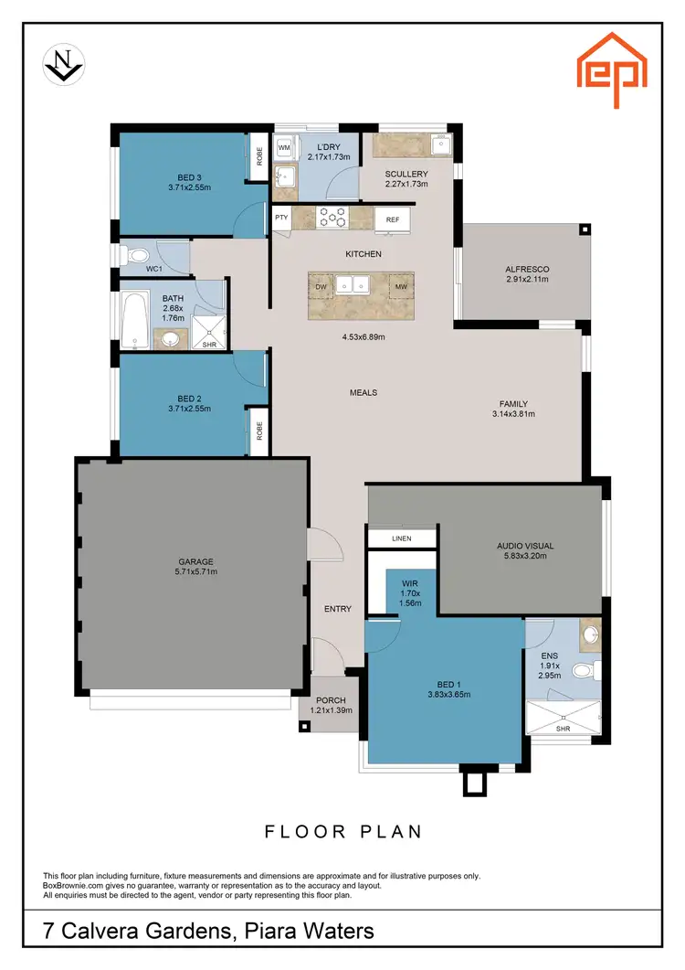 Floorplan of Homely house listing, 7 Calvera Gardens, Piara Waters WA 6112