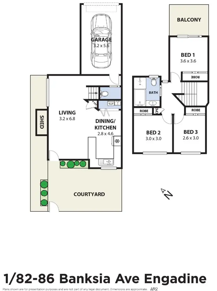 Floorplan of Homely townhouse listing, 1/82-86 Banksia Avenue, Engadine NSW 2233
