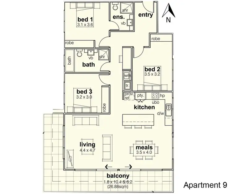 Floorplan of Homely apartment listing, 9/97 The Terrace, Ocean Grove VIC 3226