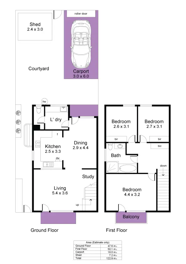 Floorplan of Homely townhouse listing, 4/8 Kegworth Road, Melrose Park SA 5039