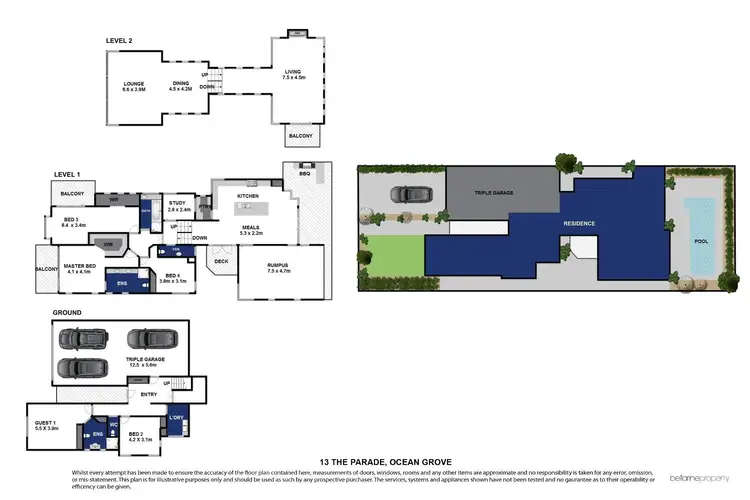 Floorplan of Homely house listing, 13 The Parade, Ocean Grove VIC 3226