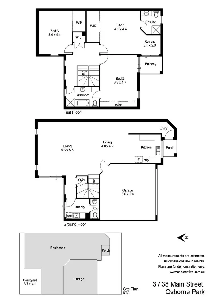 Floorplan of Homely townhouse listing, 3/38 Main Street, Osborne Park WA 6017