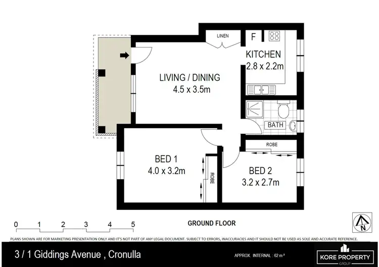 Floorplan of Homely unit listing, 3/1 Giddings Avenue, Cronulla NSW 2230