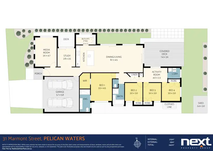 Floorplan of Homely house listing, 31 Marmont Street, Pelican Waters QLD 4551
