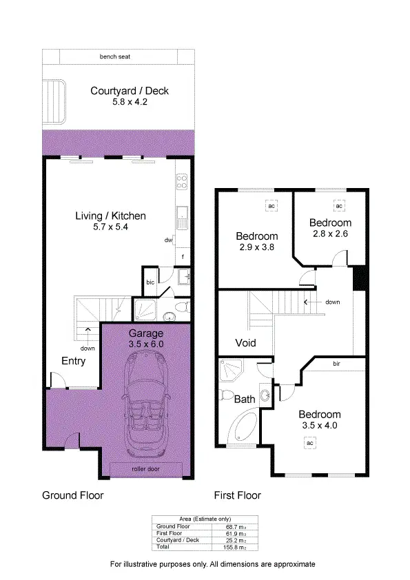 Floorplan of Homely townhouse listing, 17/2a First Street, Brompton SA 5007