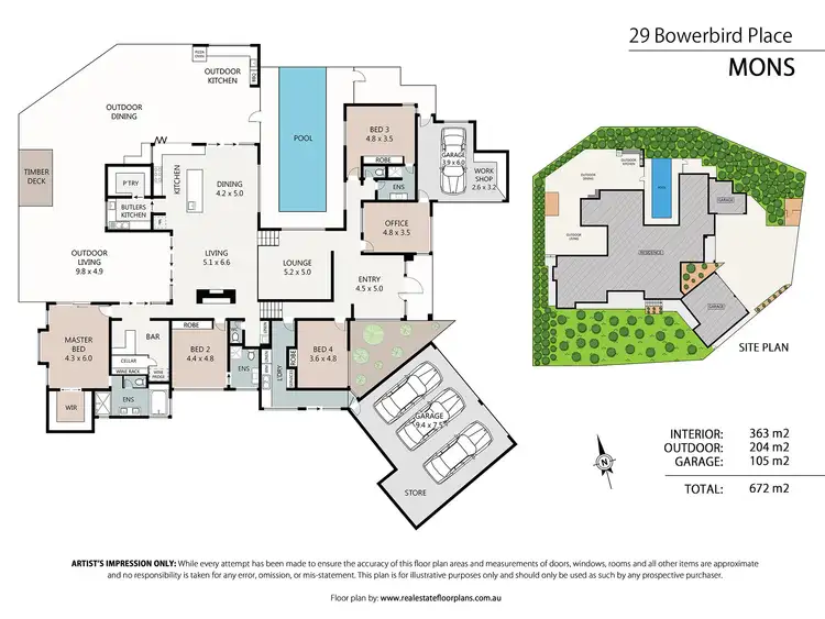 Floorplan of Homely house listing, 29 Bowerbird Place, Mons QLD 4556