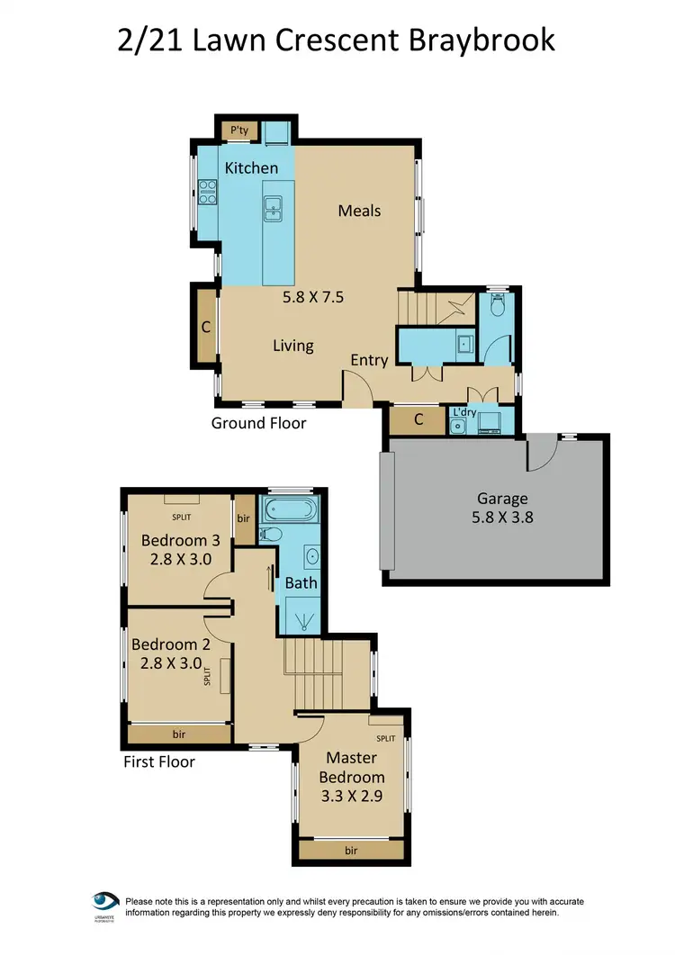 Floorplan of Homely townhouse listing, 2/21 Lawn Crescent, Braybrook VIC 3019