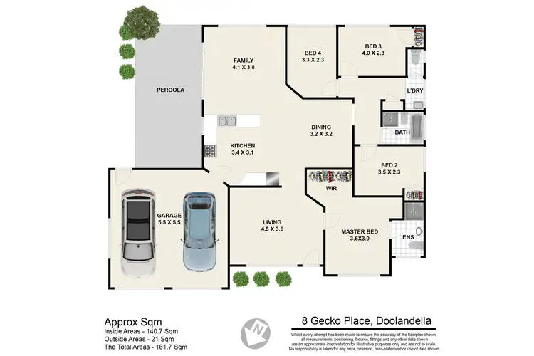 Floorplan of Homely house listing, 8 Gecko Place, Doolandella QLD 4077