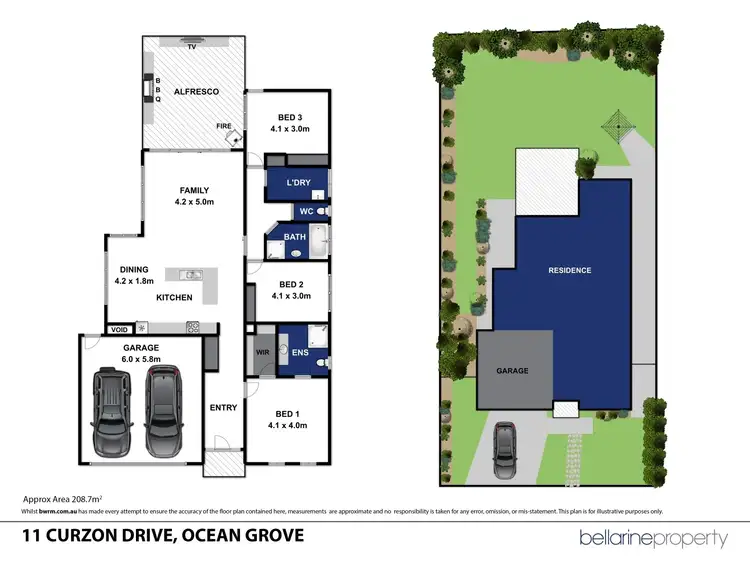 Floorplan of Homely house listing, 11 Curzon Drive, Ocean Grove VIC 3226