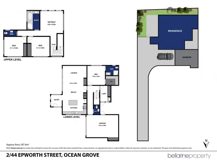 Floorplan of Homely townhouse listing, 44B Epworth Street, Ocean Grove VIC 3226