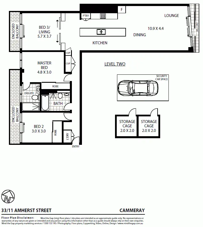 Floorplan of Homely apartment listing, 33/11 Amherst Street, Cammeray NSW 2062